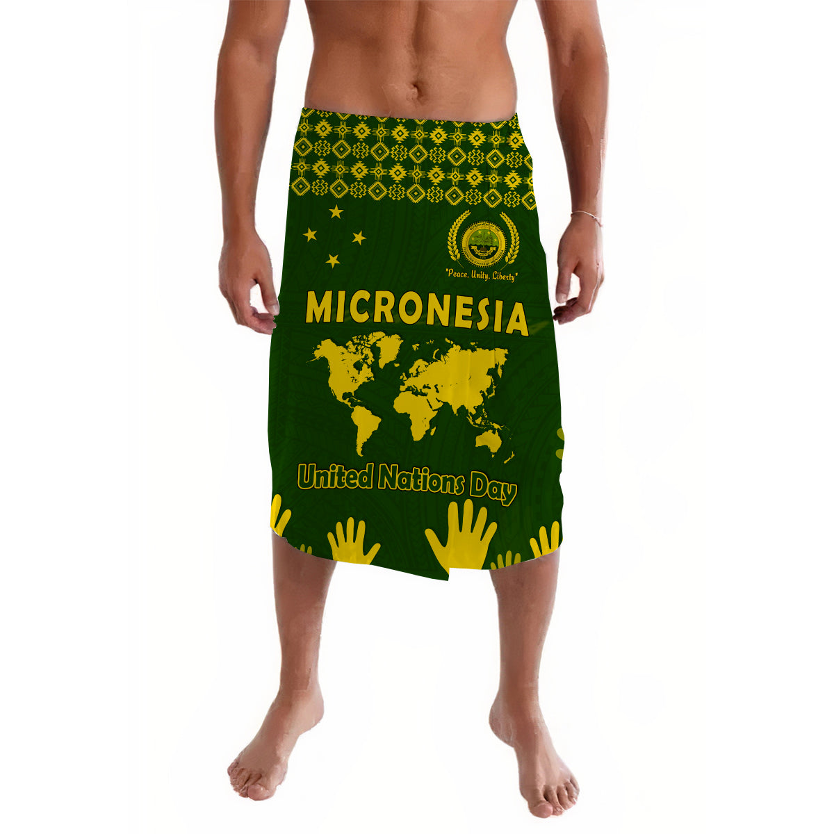 Federated States of Micronesia United Nations Day Lavalava Green Simple World Map Version
