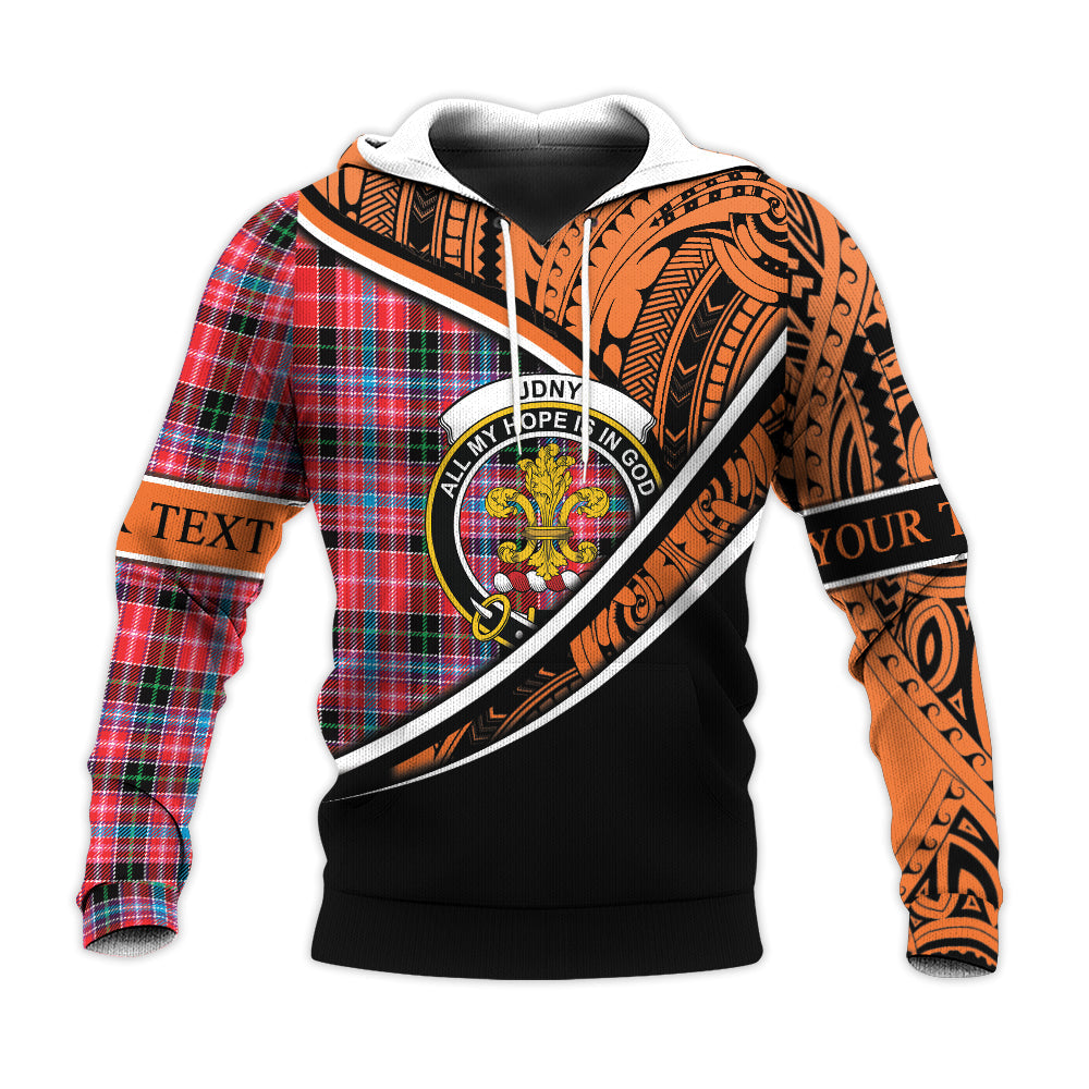 Printivon Udny Knitted Hoodie Pattern Polynesian Custom Text