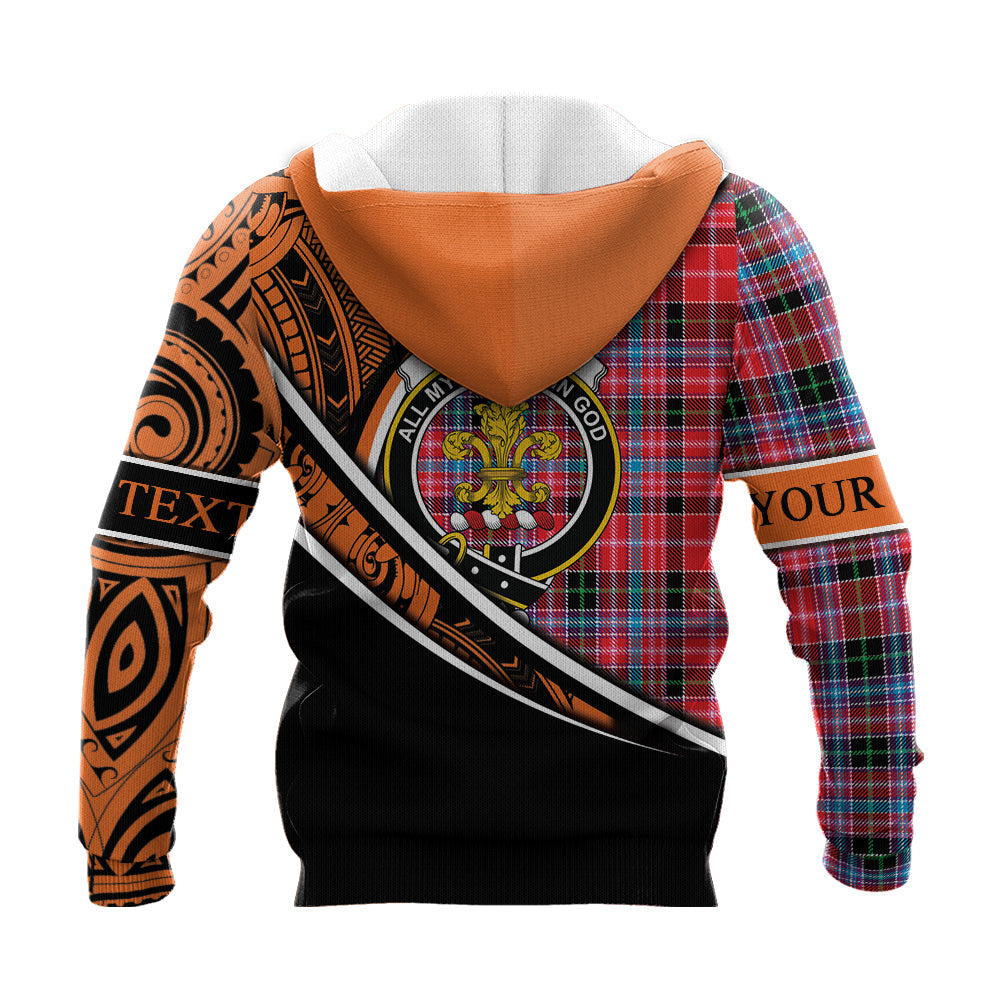 Printivon Udny Knitted Hoodie Pattern Polynesian Custom Text