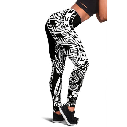 Tonga Women Leggings Polynesian Pattern Black