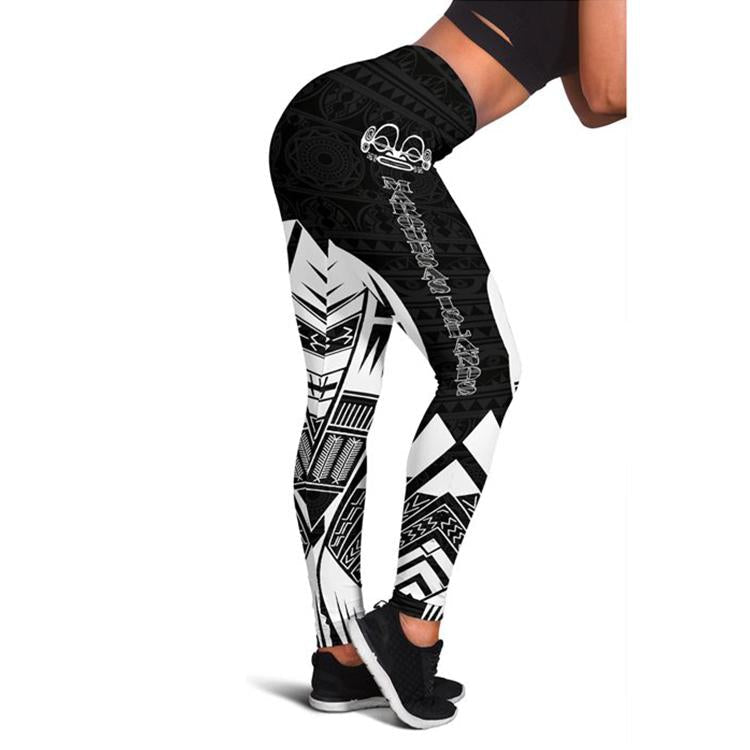 Marquesas Islands Polynesian Leggings - Polynesian Tattoo Black Version