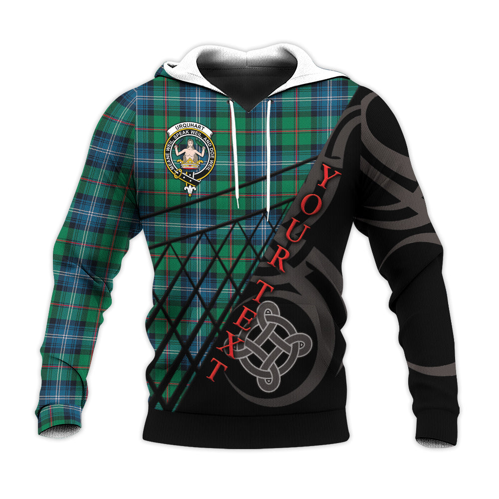 Printivon Urquhart Ancient Knitted Hoodie Pattern Celtic Custom Text