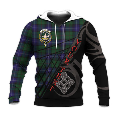 Printivon Urquhart White Line Knitted Hoodie Pattern Celtic Custom Text