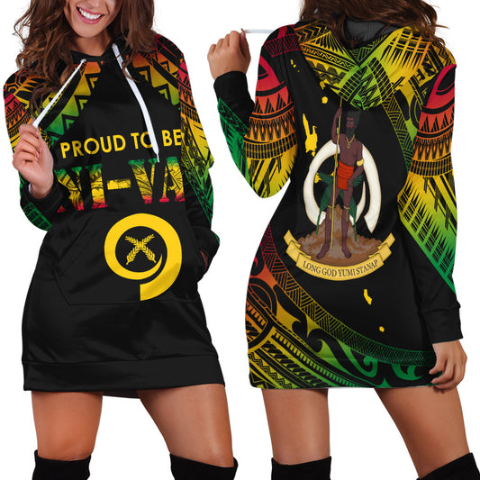 Vanuatu Proud To Be A Ni Van Polynesian Pattern Hoodie Dress