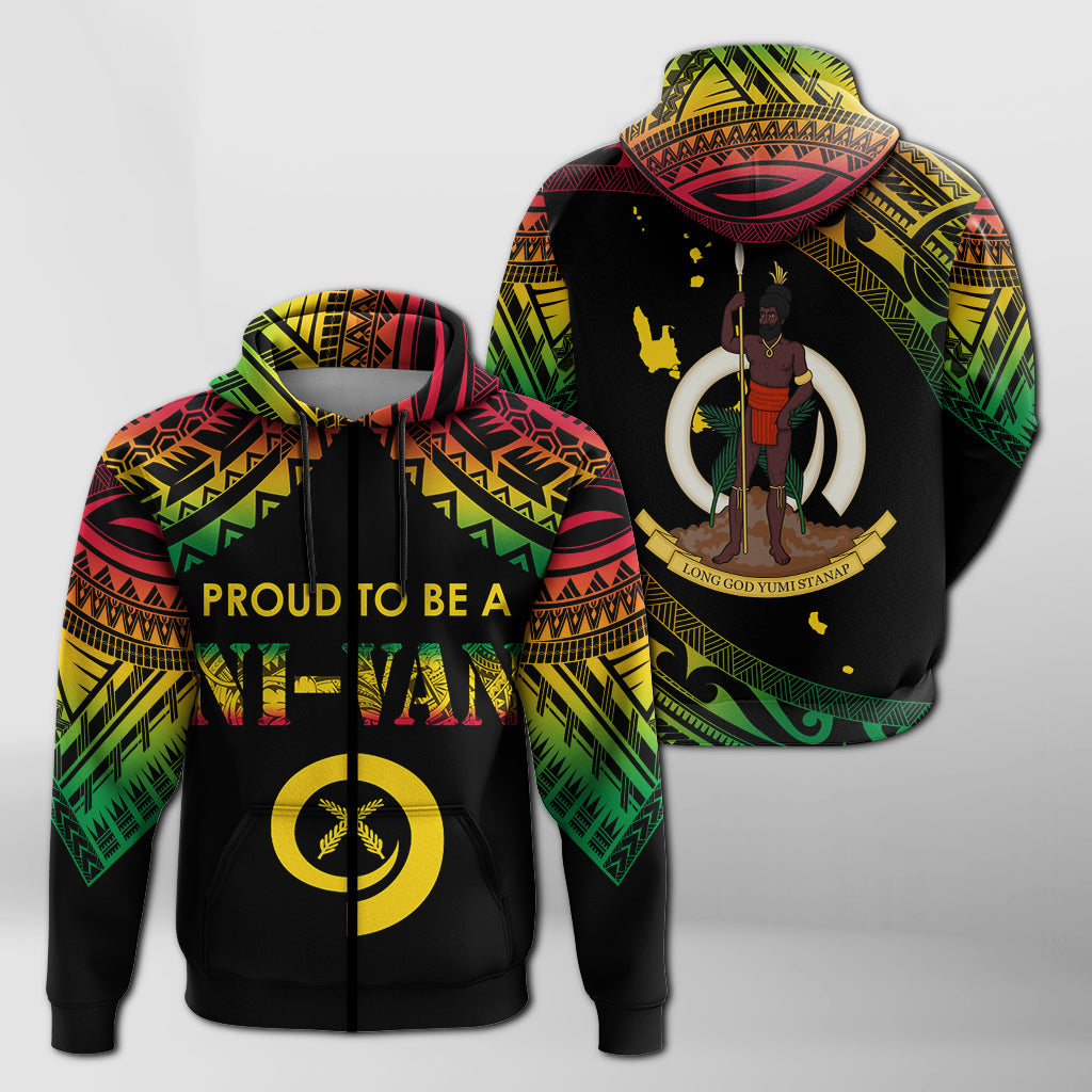 Vanuatu Proud To Be A Ni Van Polynesian Pattern Zip Up Hoodie