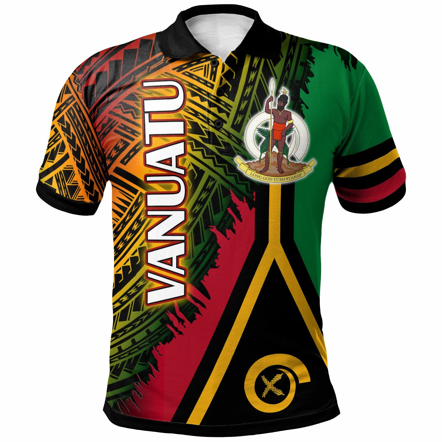 Vanuatu Polo Shirt - Polynesian Grunge Texture Style Polo Shirt
