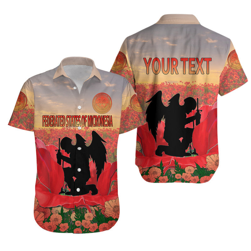 Custom Personalised Federated States of Micronesia Veterans Day Hawaiian Shirt Angel Wing
