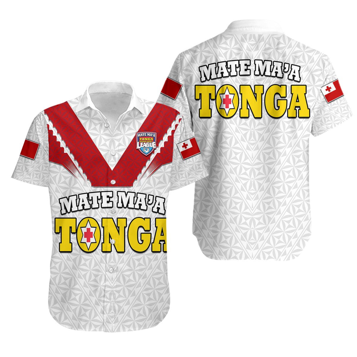 Mate Ma'a Tonga Rugby Hawaiian Shirt Tongan Kupesi White Style