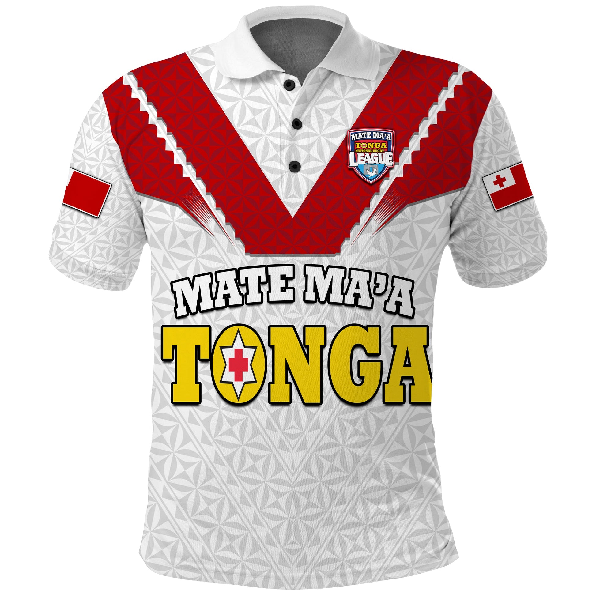 Mate Ma'a Tonga Rugby Polo Shirt Tongan Kupesi White Style