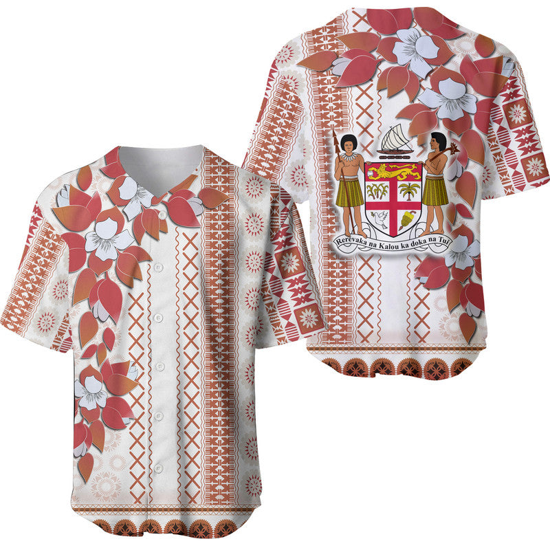 Fiji Baseball Jersey Tagimoucia Mixed White Tapa Style
