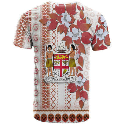 Fiji T Shirt Tagimoucia Mixed White Tapa Style
