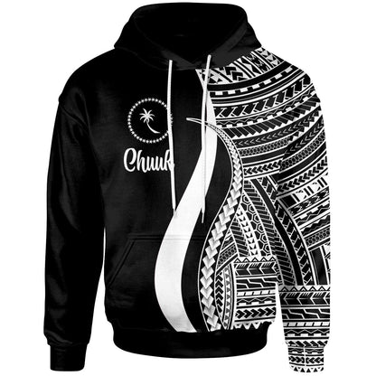 Chuuk Hoodie White Tentacle Tribal Pattern