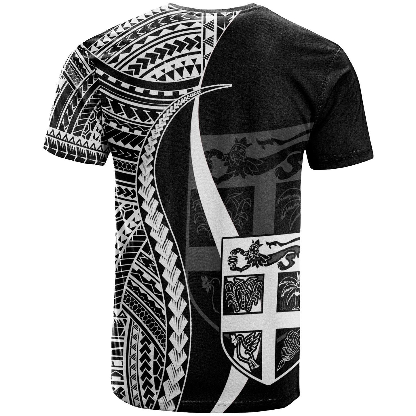 Fiji Custom Personalised T Shirt White Polynesian Tentacle Tribal Pattern