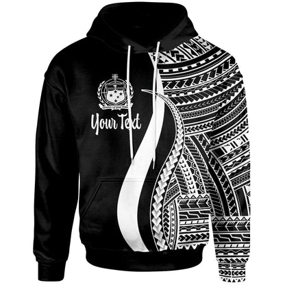 Custom Text Samoa Custom Personalised Hoodie White Tentacle Tribal Pattern