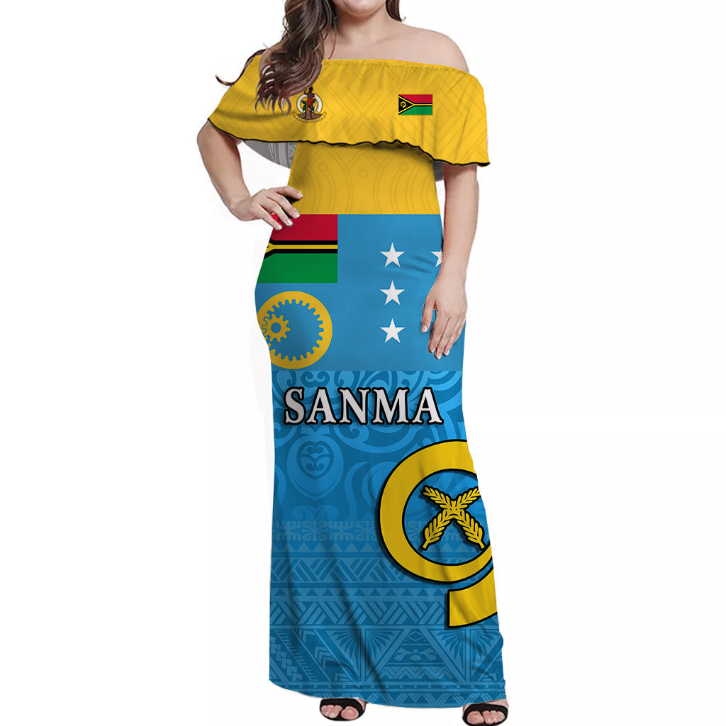 Sanma Province Off Shoulder Long Dress Vanuatu Proud