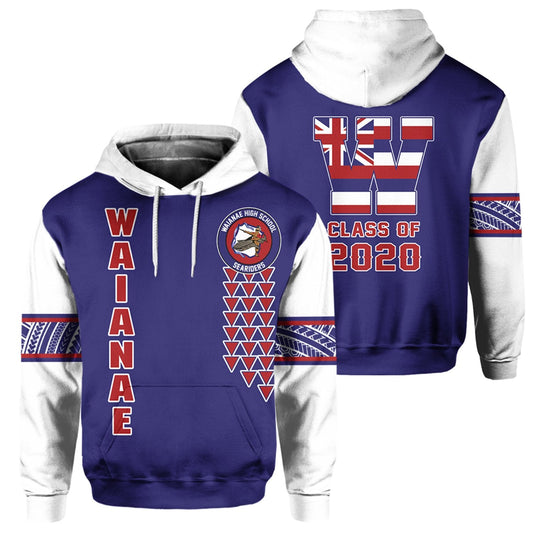 Custom Text Personalized Hawaii Hoodie Waianae High Custom Your Class Pullover Hoodie