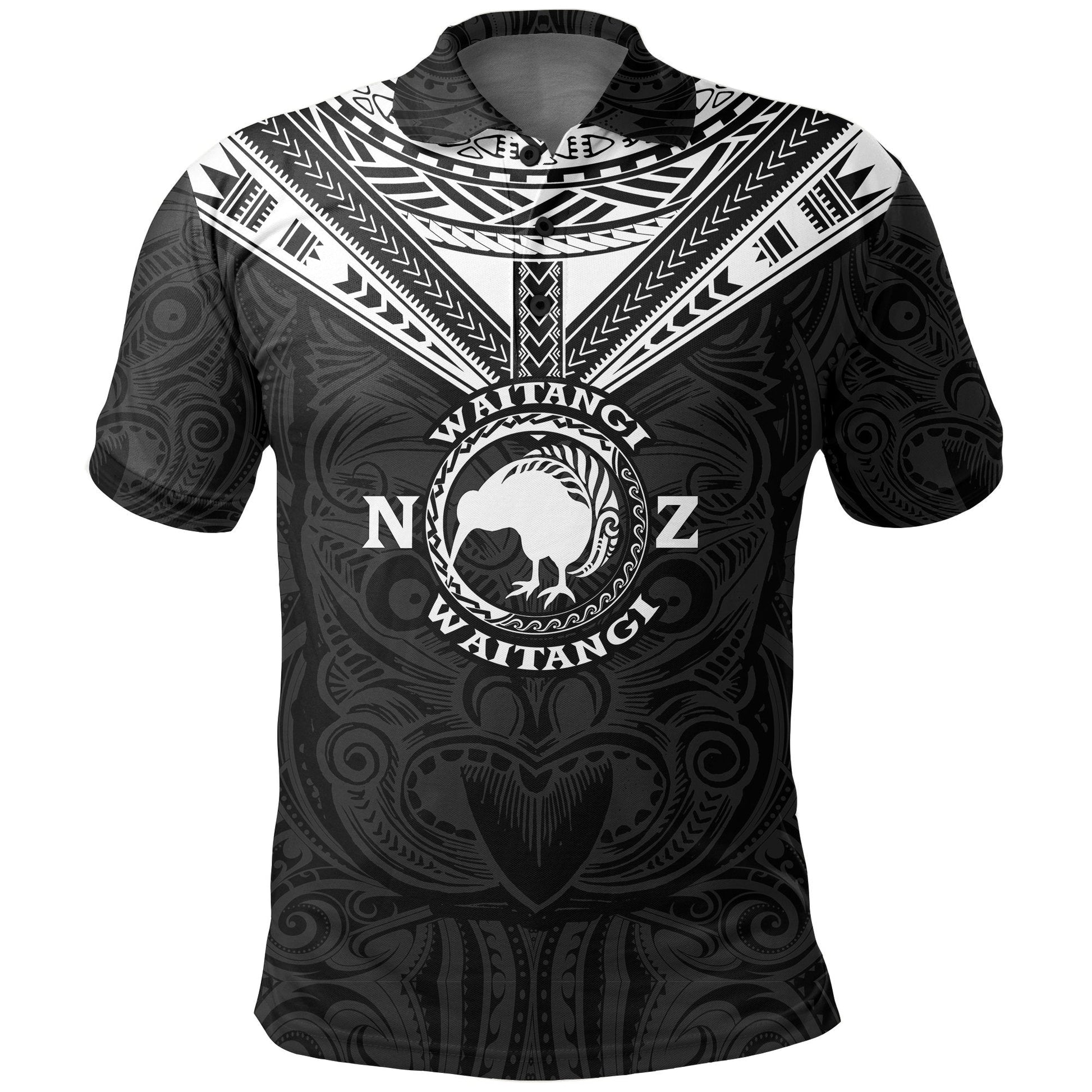 New Zealand Maori Polo Shirt Waitangi Day - Black