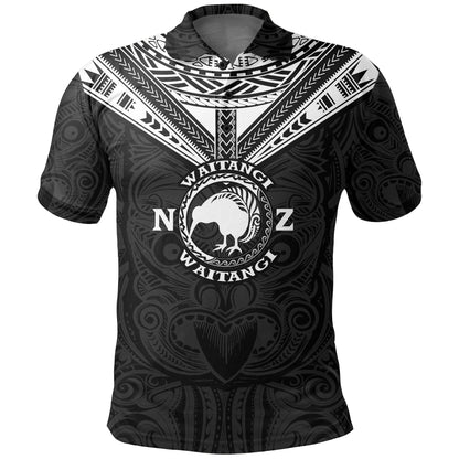 New Zealand Maori Polo Shirt Waitangi Day - Black