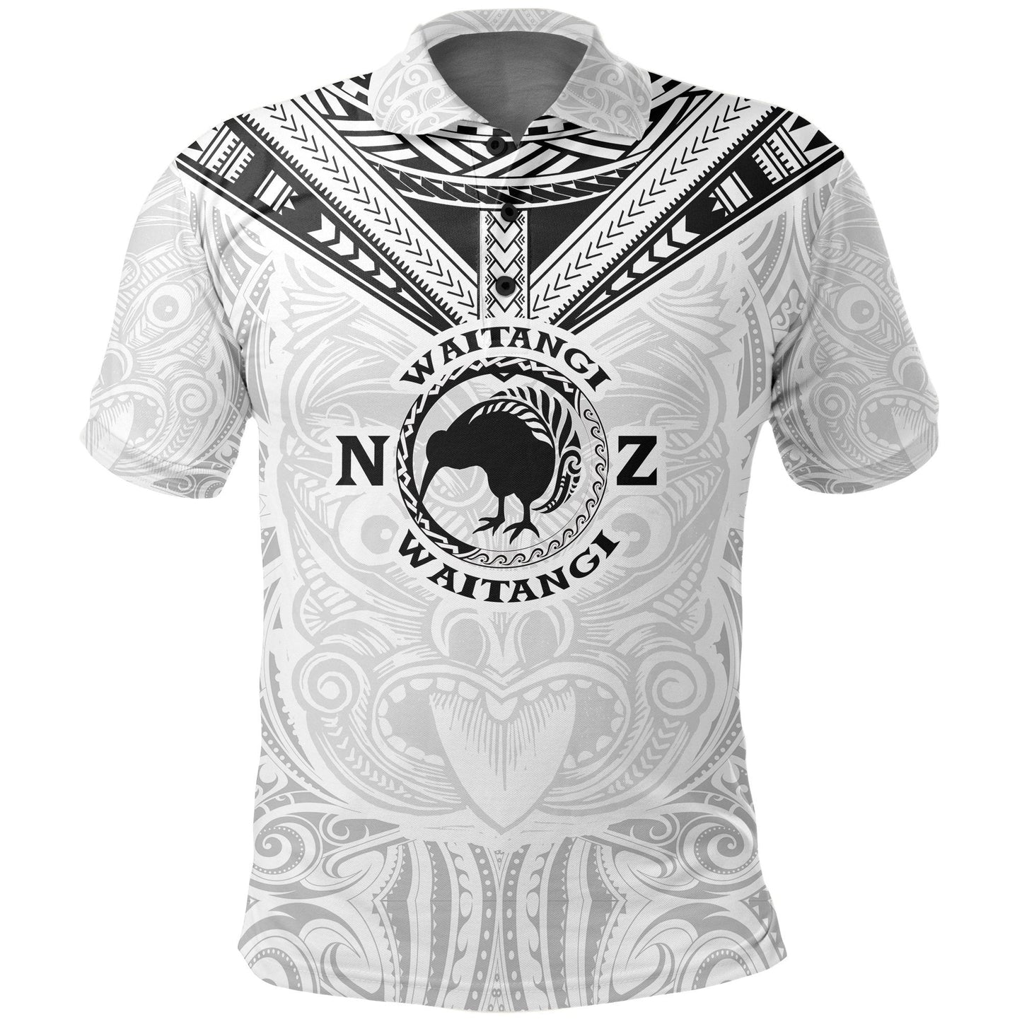 New Zealand Maori Polo Shirt Waitangi Day - White