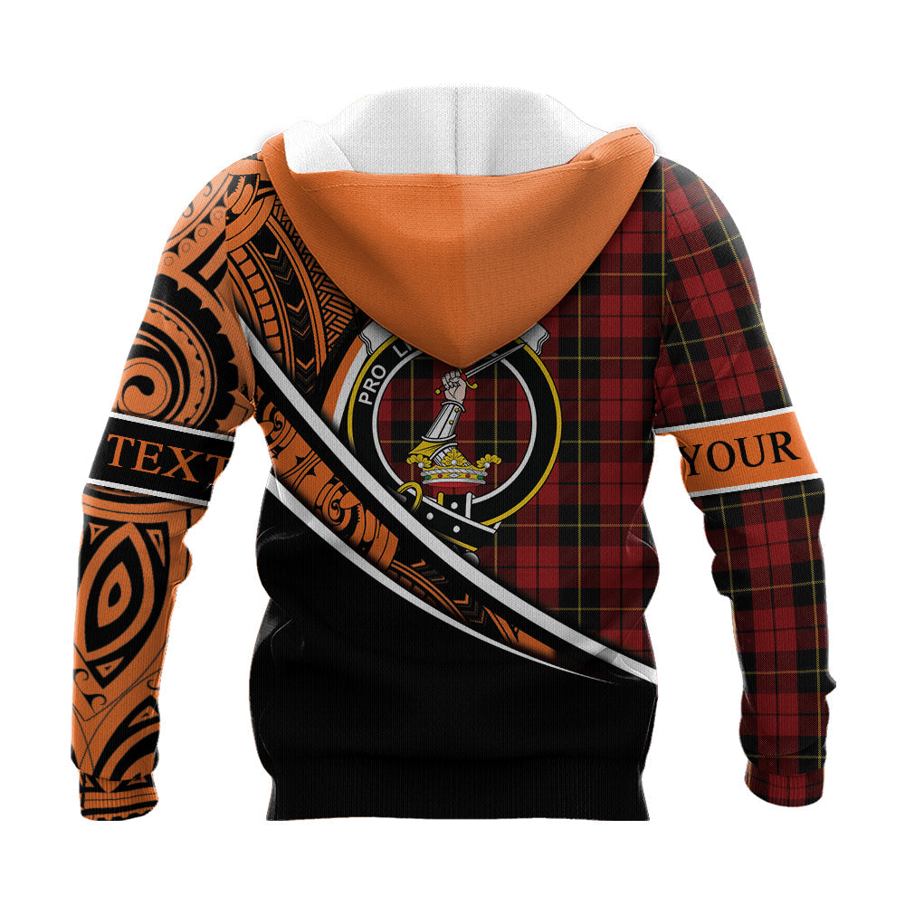 Printivon Wallace Knitted Hoodie Pattern Polynesian Custom Text