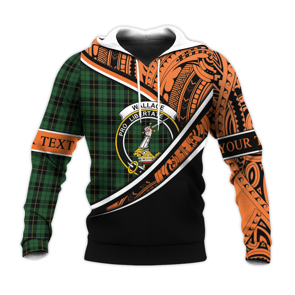 Printivon Wallace Hunting Knitted Hoodie Pattern Polynesian Custom Text