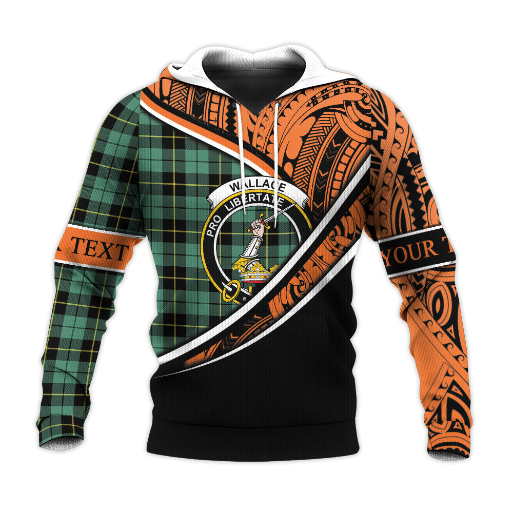 Printivon Wallace Hunting Ancient Knitted Hoodie Pattern Polynesian Custom Text