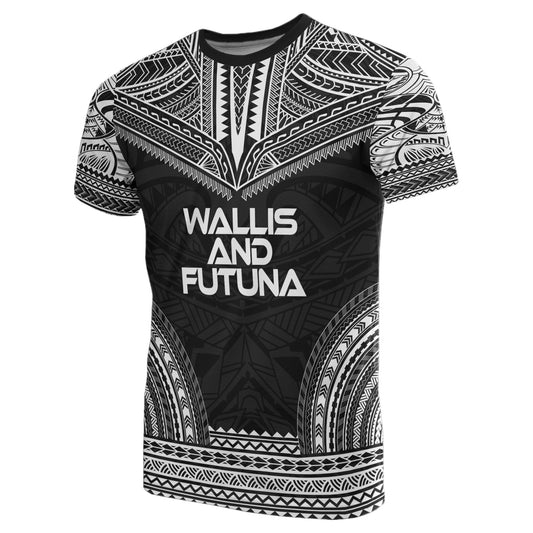Wallis And Futuna All Over T-Shirt - Wallis And Futuna Coat Of Arms Polynesian Tattoo Style