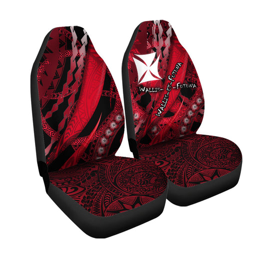 Wallis et Futuna Car Seat Cover Artsy Style Black