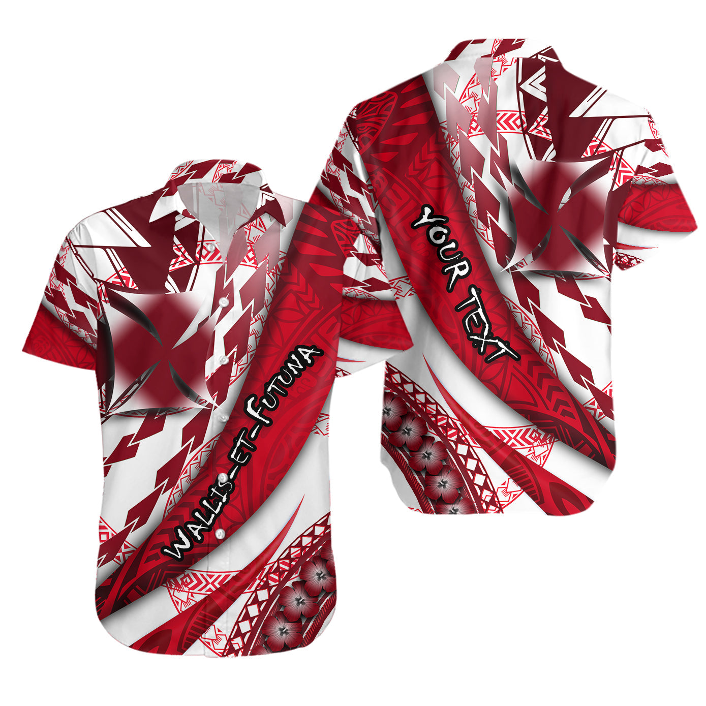 Custom Personalised Wallis et Futuna Hawaiian Shirt Artsy Style - White