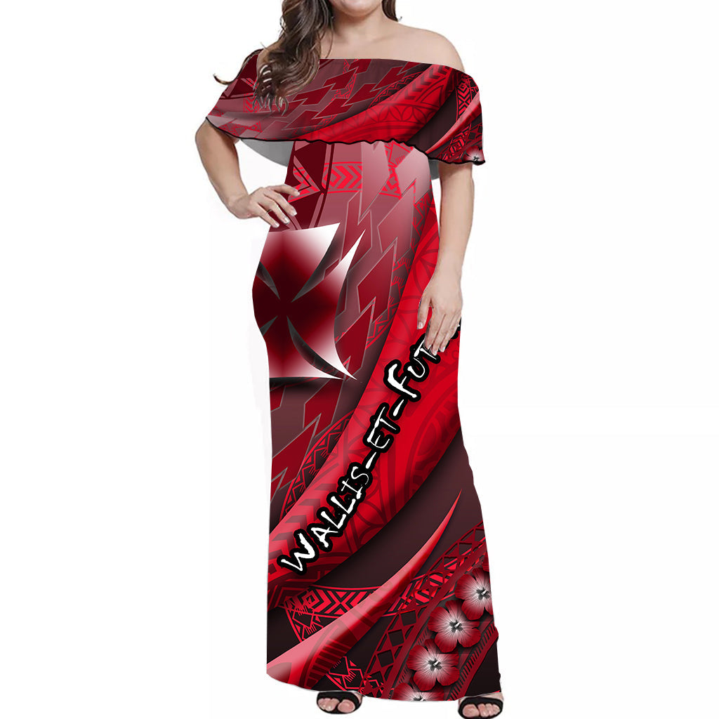 Wallis et Futuna Women Off Shoulder Long Dress Artsy Style Special