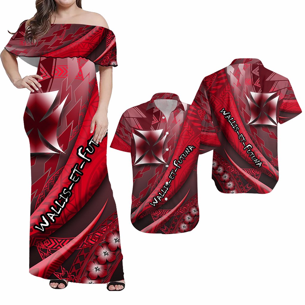 Matching Outfits For Couples Combo Wallis Et Futuna Dress and Hawaiian Shirt Special