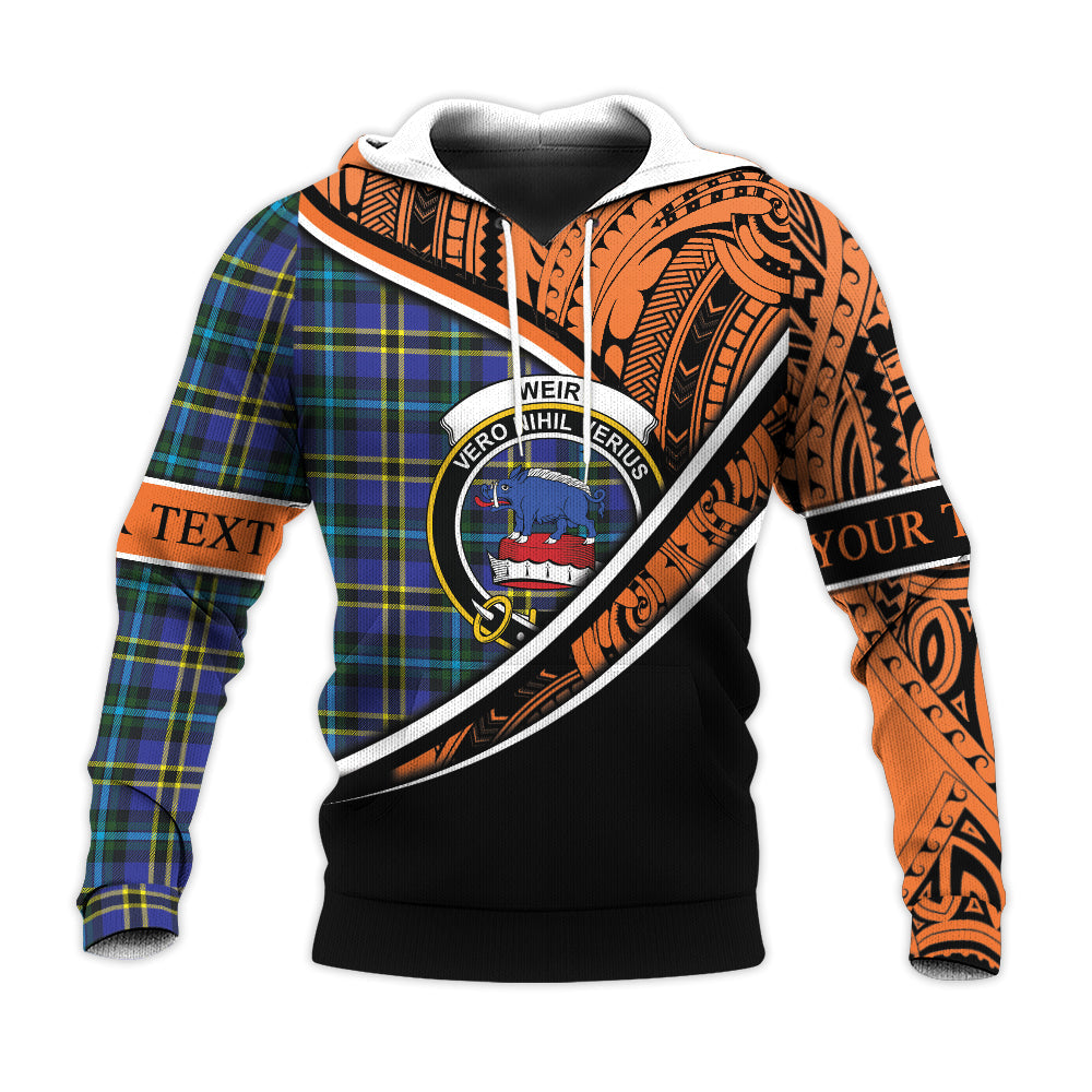 Printivon Weir Modern Knitted Hoodie Pattern Polynesian Custom Text