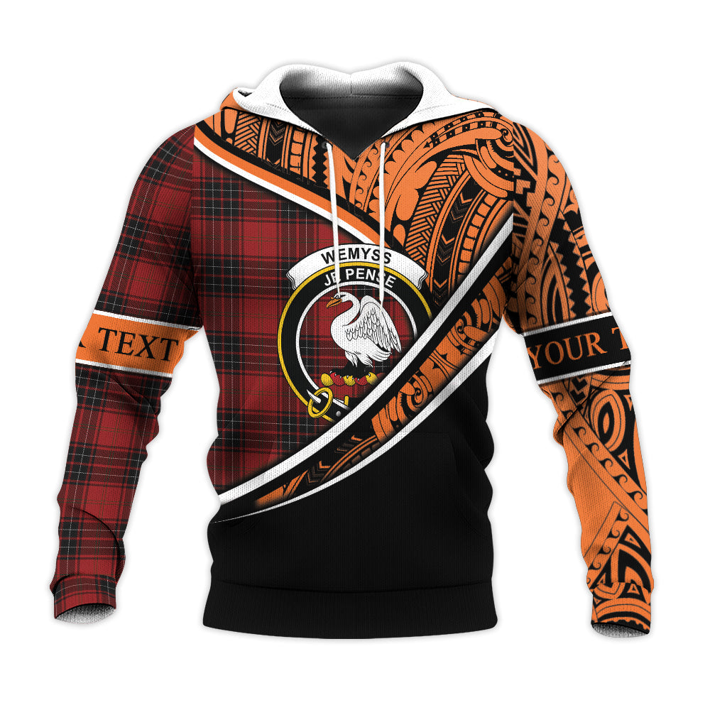 Printivon Wemyss Knitted Hoodie Pattern Polynesian Custom Text