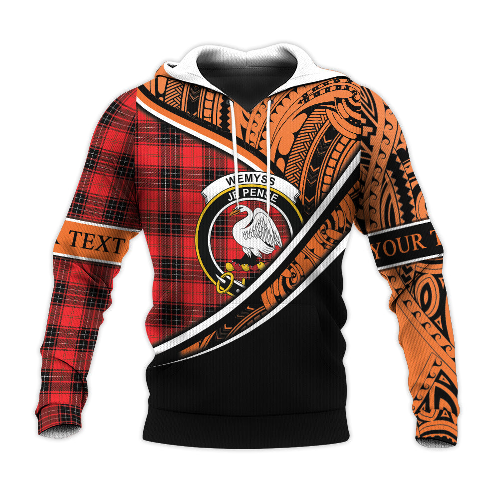 Printivon Wemyss Modern Knitted Hoodie Pattern Polynesian Custom Text