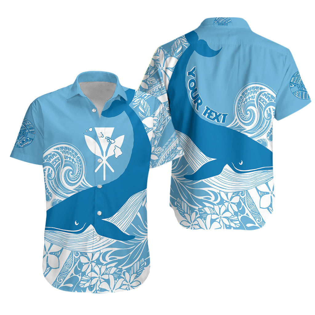 Custom Personalized Hawaii Koholā Humpback Whale Hawaiian Shirt Cerulean