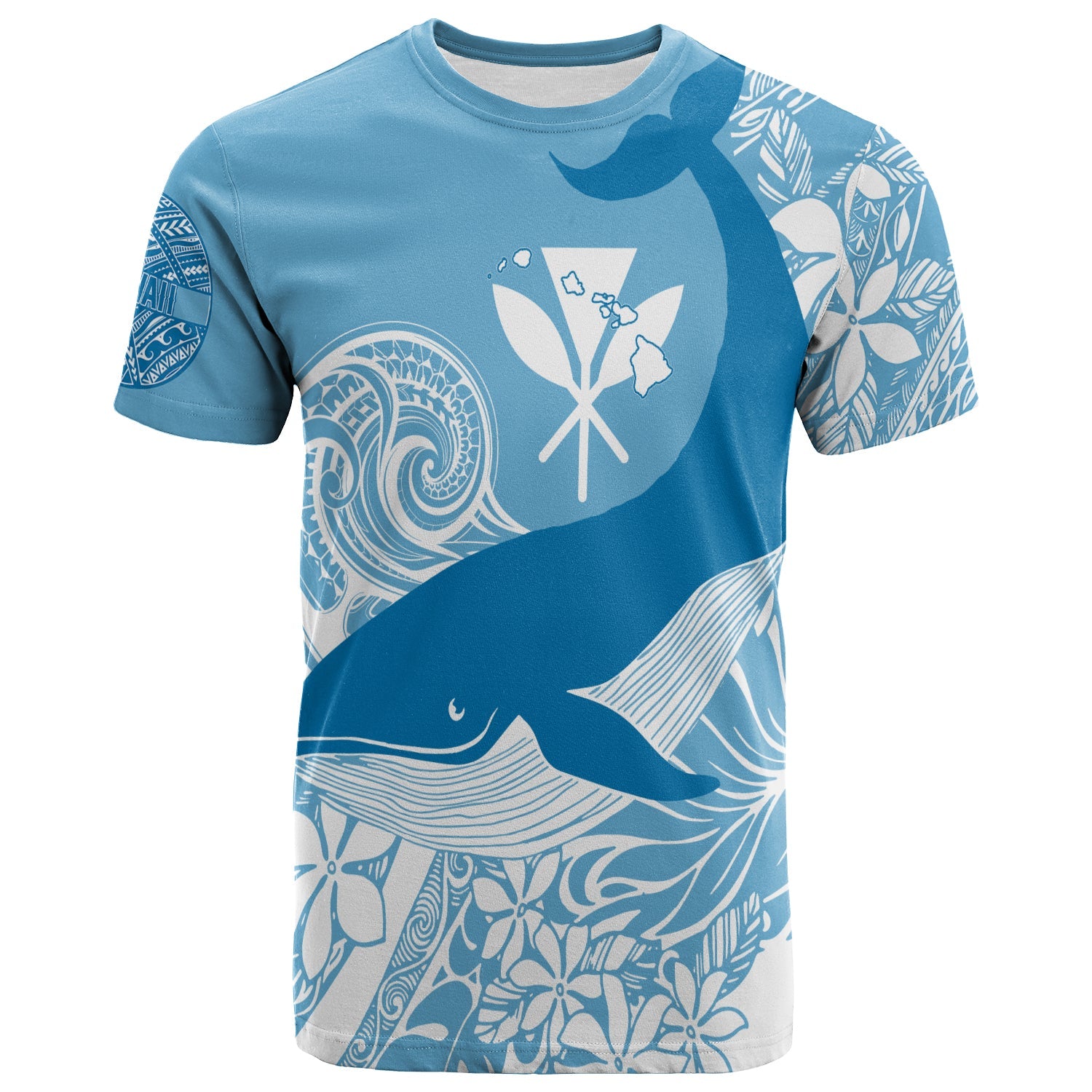  Hawaii Koholā Humpback Whale T Shirt Cerulean