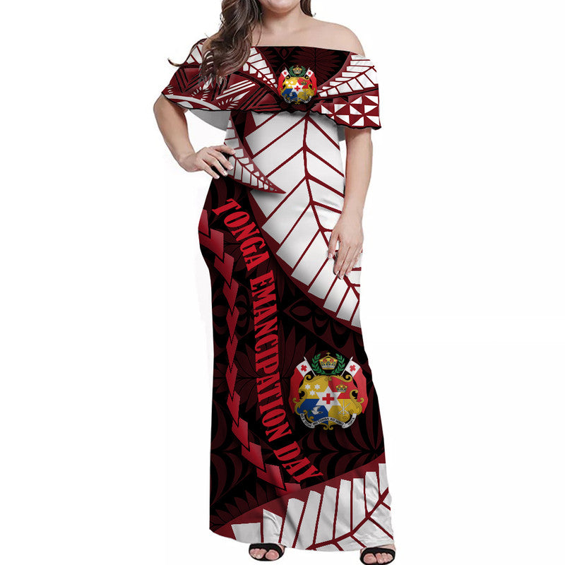 Matching Outfits For Couples Tonga Emancipation Day Combo Dress and Hawaiian Shirt Kupesi Pattern No.2 Black