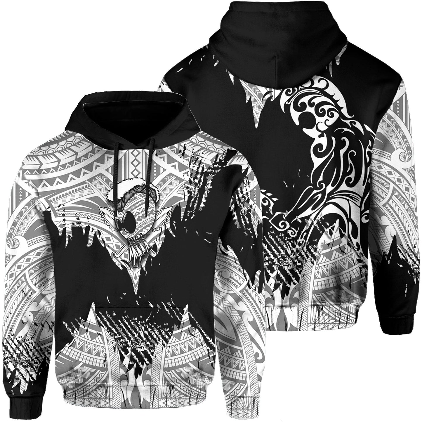 Hawaii Polynesian Warrior Ikaika Hoodie Benjamin Style White