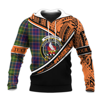 Printivon Whitefoord Modern Knitted Hoodie Pattern Polynesian Custom Text