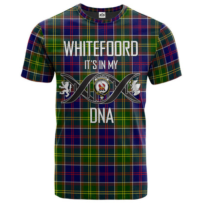 Printivon Whitefoord modern Clan DNA In Me Tartan Crest T Shirt