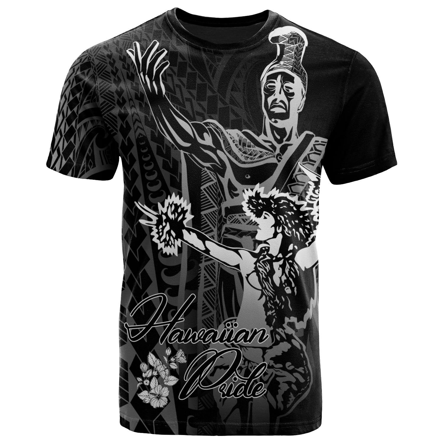 Hawaii T-Shirt - King Of Hawaii With Hawaiian Girls White Version