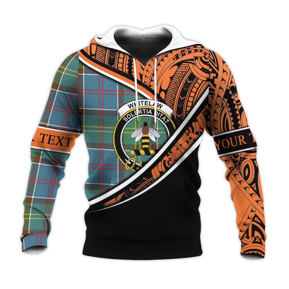 Printivon Whitelaw Knitted Hoodie Pattern Polynesian Custom Text