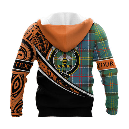 Printivon Whitelaw Knitted Hoodie Pattern Polynesian Custom Text