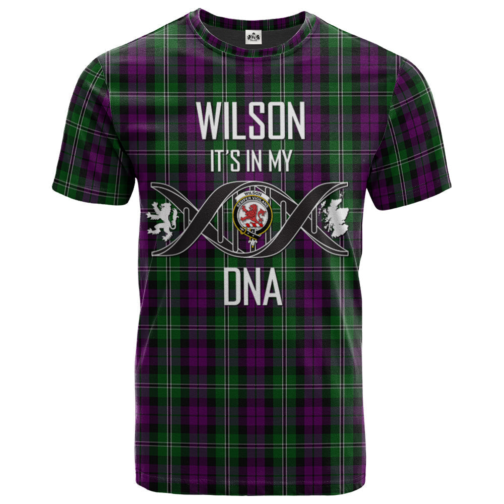 Printivon Wilson Clan DNA In Me Tartan Crest T Shirt