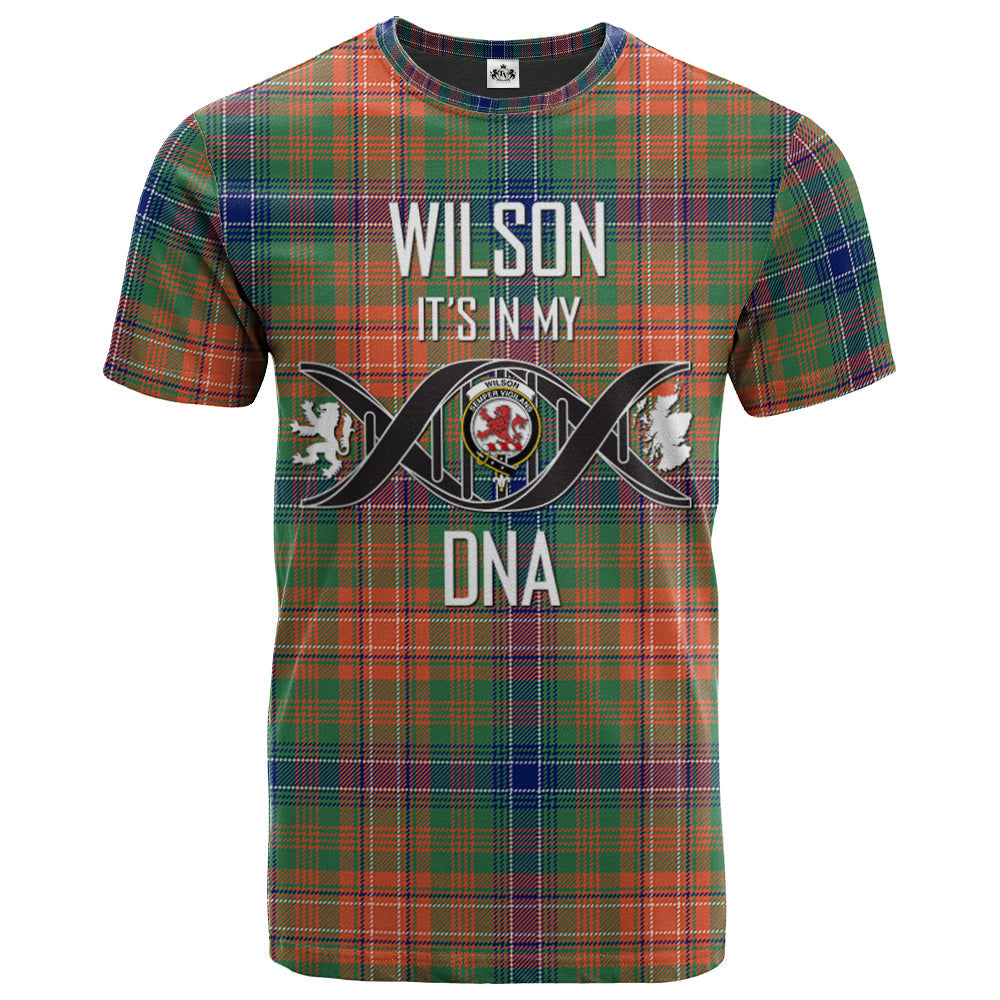 Printivon Wilson Ancient Clan DNA In Me Tartan Crest T Shirt