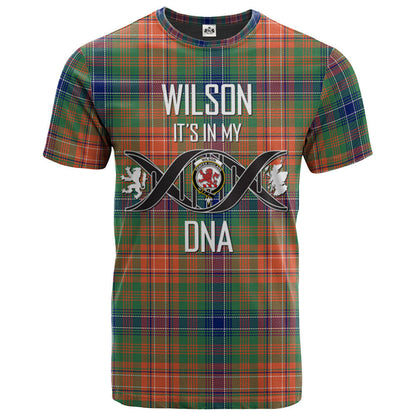 Printivon Wilson Ancient Clan DNA In Me Tartan Crest T Shirt
