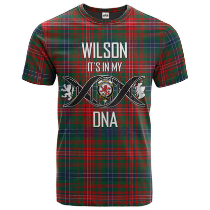 Printivon Wilson Modern Clan DNA In Me Tartan Crest T Shirt