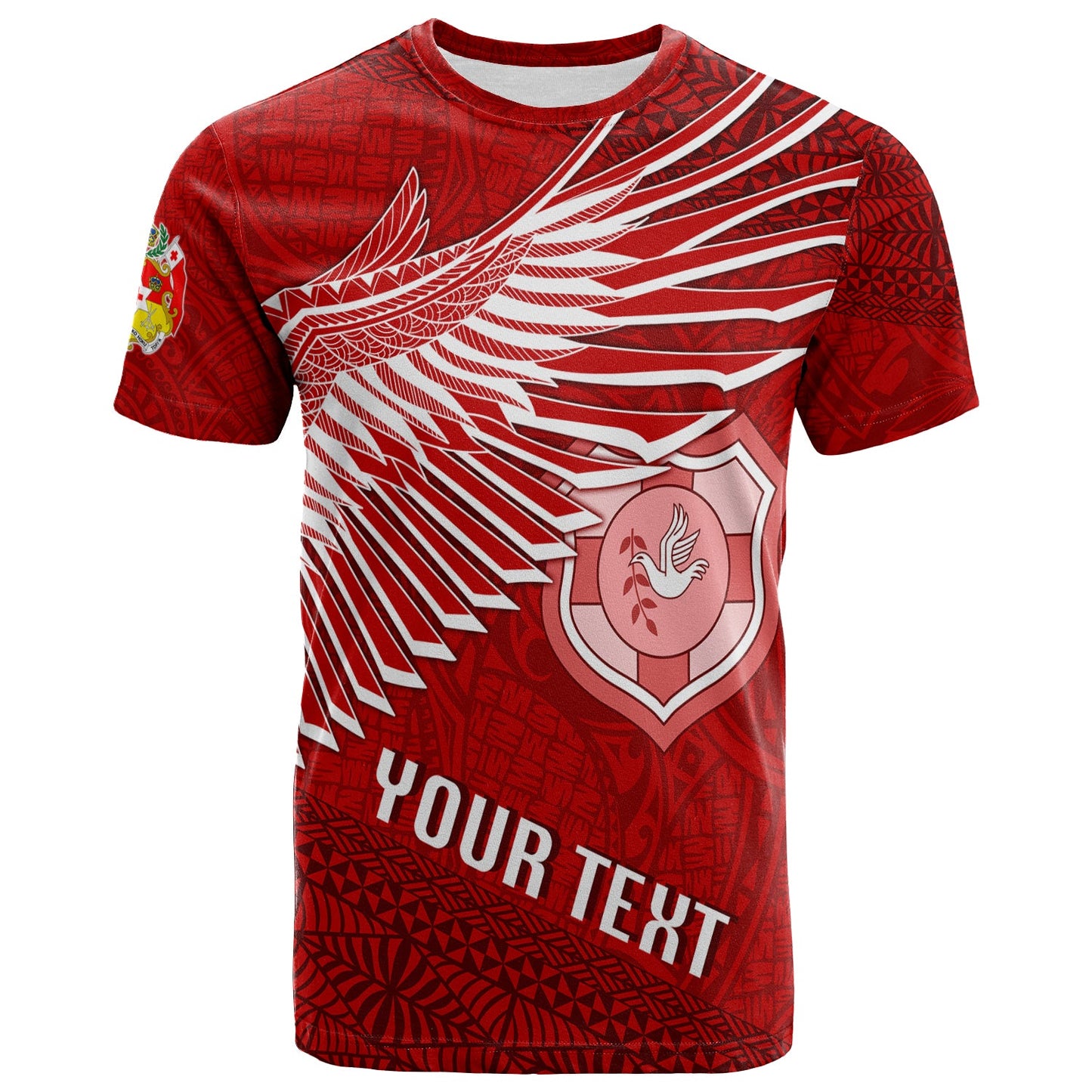Custom Personalize Tonga Rugby T Shirt Ikale Tahi Soaring Wings