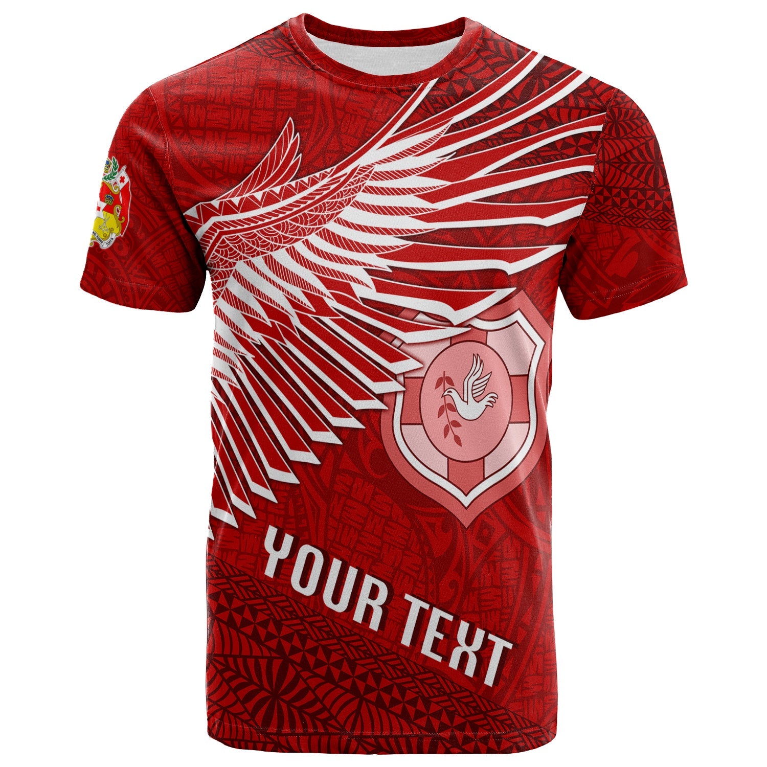 Custom Personalize Tonga Rugby T Shirt Ikale Tahi Soaring Wings