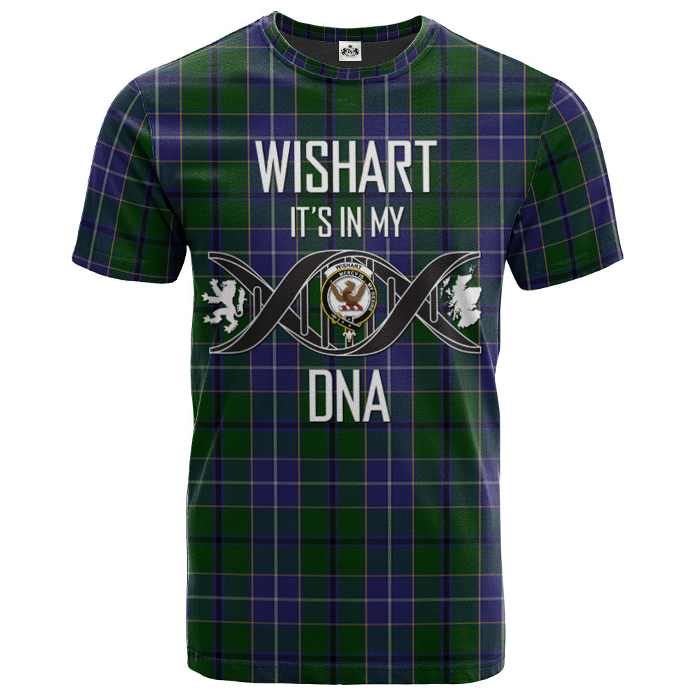 Printivon Wishart Hunting Clan DNA In Me Tartan Crest T Shirt